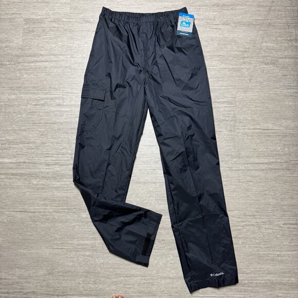 Columbia Cypress Brook II Youth XL Black Nylon Waterproof Pants NWT Outdoor Rain - Picture 1 of 7